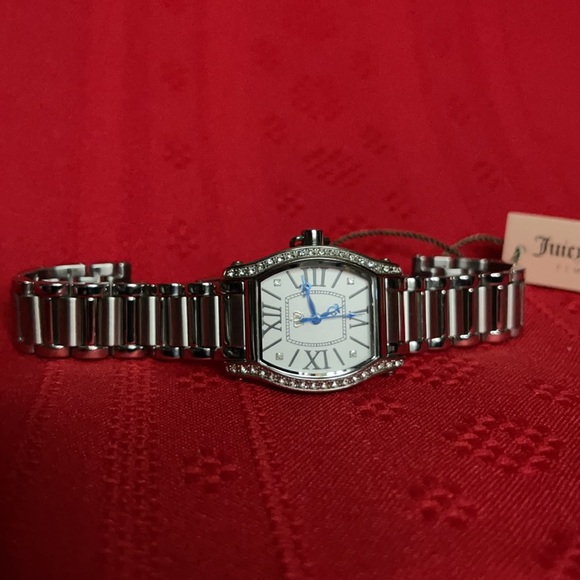 LADIES JUICY COUTURE SILVER TONE CRYSTAL WATCH - Picture 10 of 16